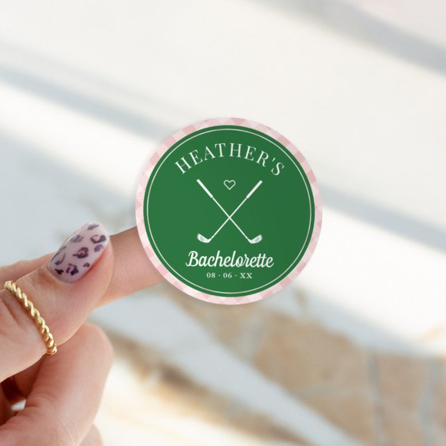 Sticker Rond Dernier Swing Golf Bachelorette (Créateur téléchargé)