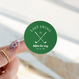 Sticker Rond Dernier Swing Golf Bachelorette