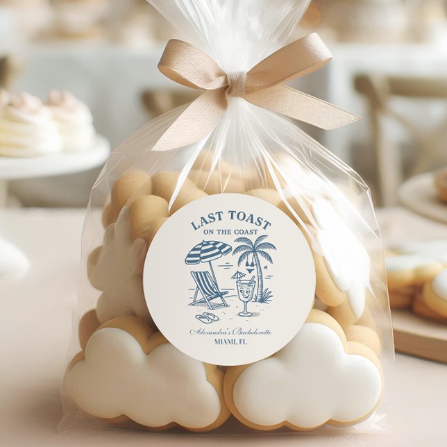 Sticker Rond Dernier Toast Nautique Week-end de Fiançailles (Créateur téléchargé)