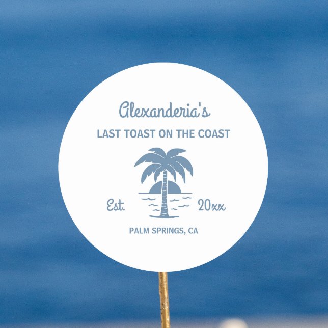 Sticker Rond Dernier toast sur la côte avant le mariage (Créateur téléchargé)