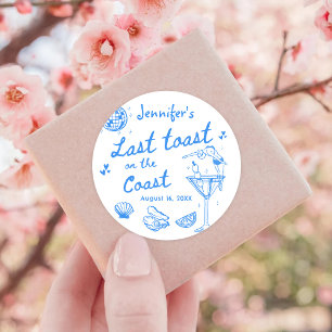 Sticker Rond Dernier Toast Sur La Côte Bachelorette Week-End