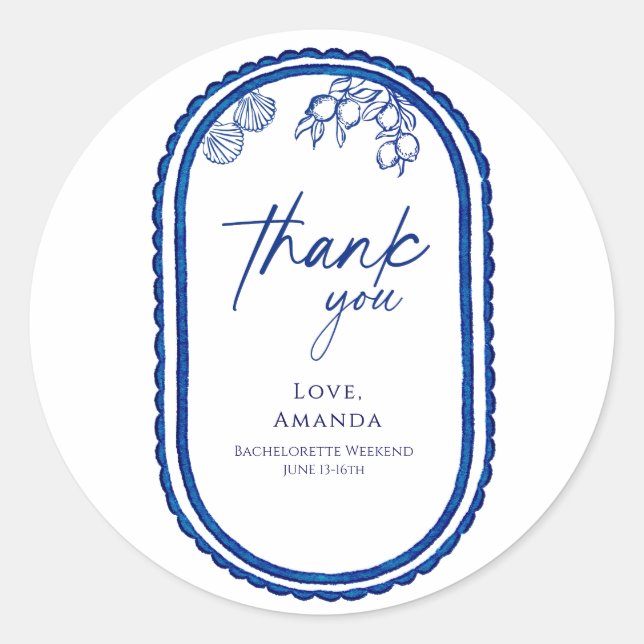 Sticker Rond Dernier Toast Sur La Côte Beach Bechelorette Week- (Devant)