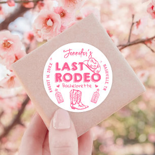 Sticker Rond Dernière Cowgirl de Rodéo Enterrement de Vie de Je