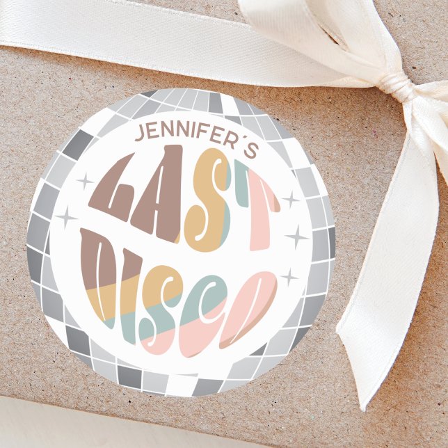 Sticker Rond Dernière Disco les années 70 Retro Super Bachelore (Créateur téléchargé)