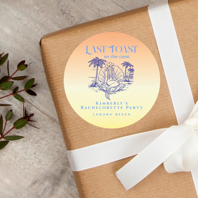 Sticker Rond Dernière Fête Cowgirl Sirène Coucher de soleil Soi (Créateur téléchargé)