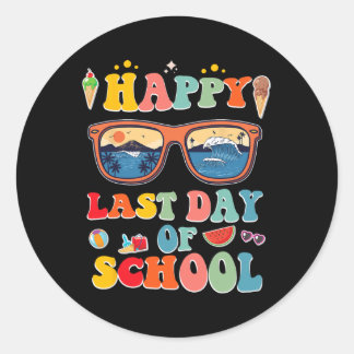 Sticker Rond Dernière Journée D'École Pour Enfants