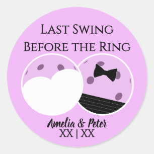 Sticker Rond Dernière swing avant la bague pré-Mariage Pickleba