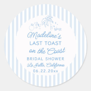 Sticker Rond Dernière Toast Côté Bleu Arche Bienvenue à la Baby
