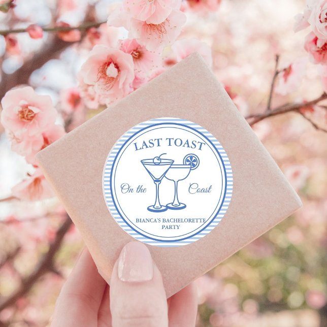 Sticker Rond Dernière Toast sur la Côte Fête de Bachelorette (Créateur téléchargé)