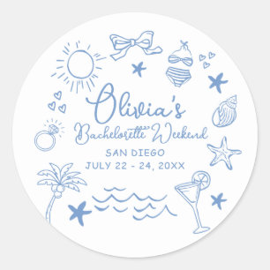 Sticker Rond Dernière Toast sur la fête de Bachelorette de la p