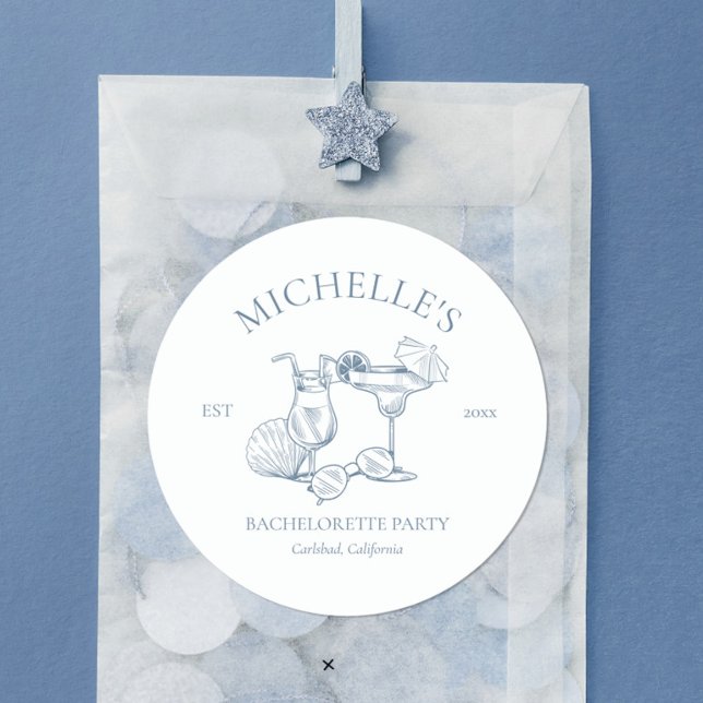 Sticker Rond Dernière tournée sur la côte Fête de Bachelorette (Créateur téléchargé)