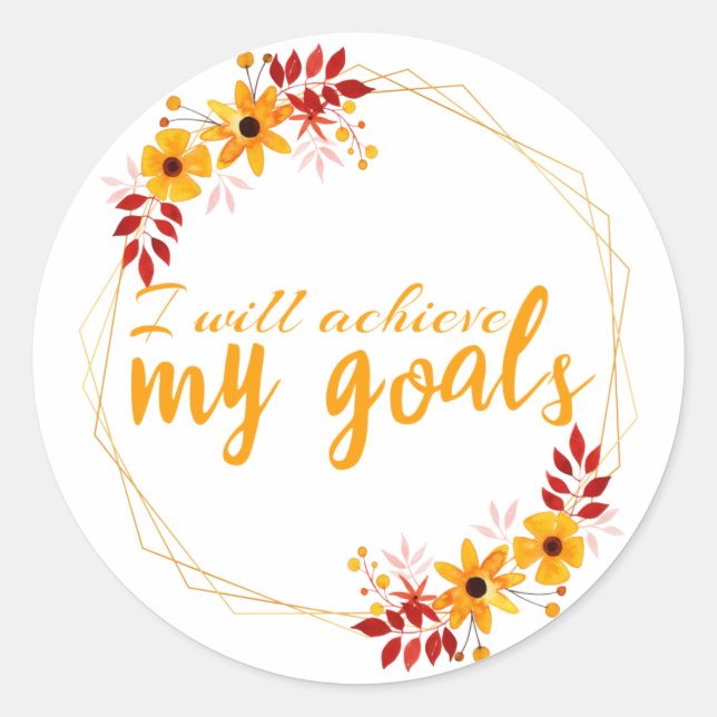 Sticker Rond des affirmations motivationnelles pour le succès (Devant)