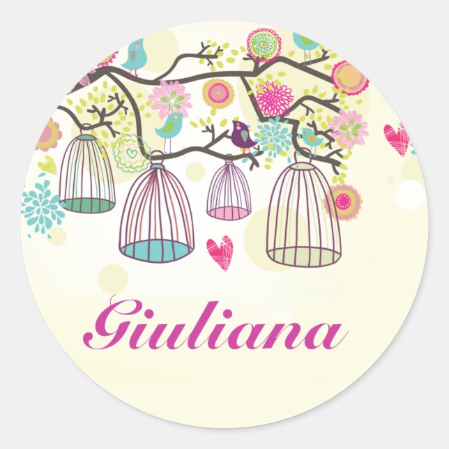 Sticker rond des amis plumes (Devant)