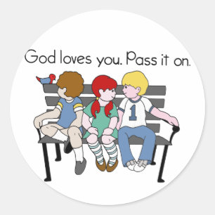 Sticker Rond Des amours de Dieu vous le passez sur révisé