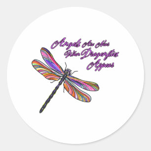 Sticker Rond Des Anges Apparaissent Lorsque Les libellules Sont