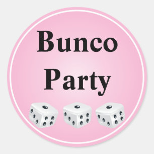 Sticker Rond dés avec cercle rose personnalisable