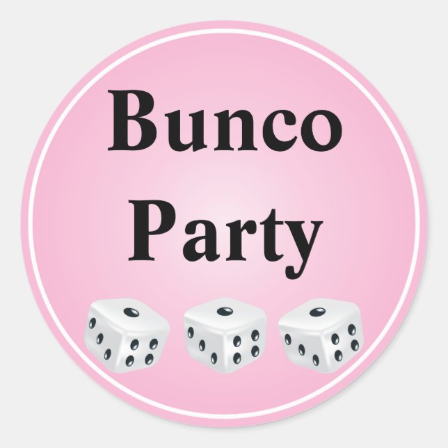 Sticker Rond dés avec cercle rose personnalisable (Devant)