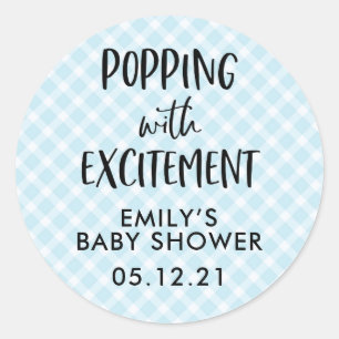 Sticker Rond Des Baby showers-Garçons, Des Chariots De Faveur,