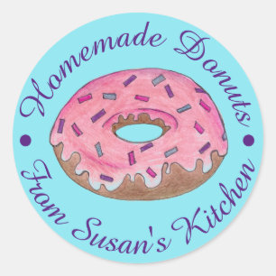 Sticker Rond Des beignets de beignets faits maison de la cuisin