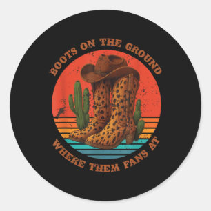 Sticker Rond Des Bottes Sur Le Terrain Des Ventilateurs Où Ils 