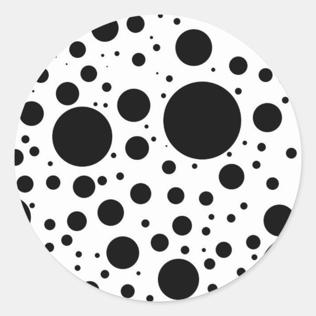 Sticker Rond Des centaines de points et de cercles noirs de dif (Devant)