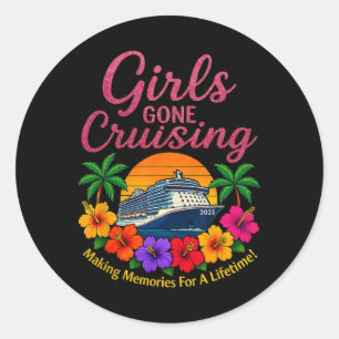 Sticker Rond Des filles en croisière créent des souvenirs pour