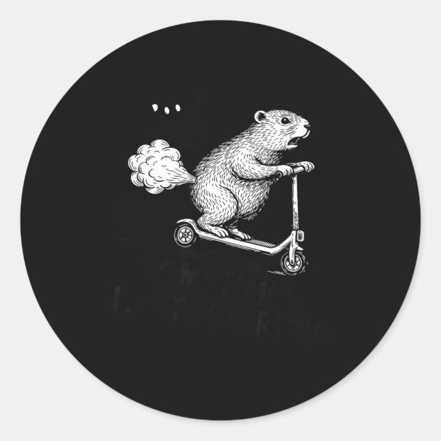 Sticker Rond Des fois, je fais juste que péter, mal au ventre,  (Devant)