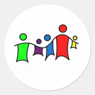 Sticker Rond Des gens tenant la main