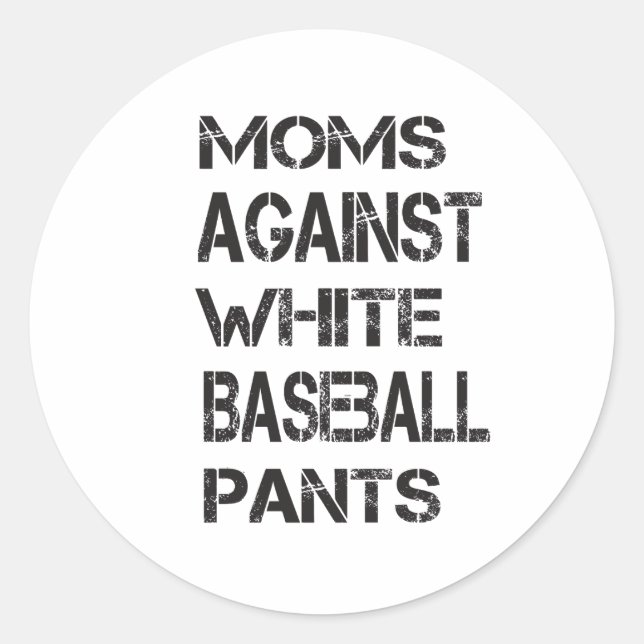 Sticker Rond Des mamans amusantes contre des pantalons de baseb (Devant)