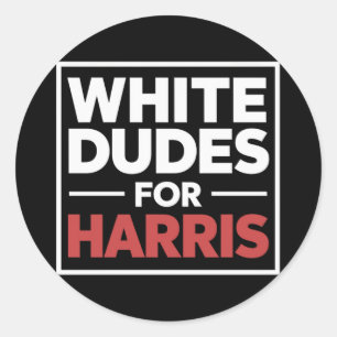 Sticker Rond Des Mecs Blancs Pour Kamala-Harris Pour Le Préside
