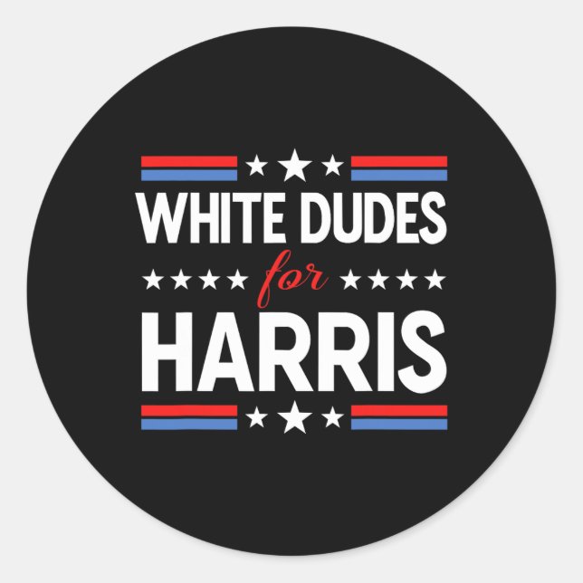 Sticker Rond Des Mecs Blancs Pour L'Élection Présidentielle De  (Devant)