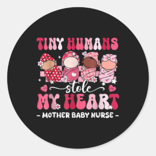 Sticker Rond Des minuscules humains m'ont volé le coeur Mère Bé
