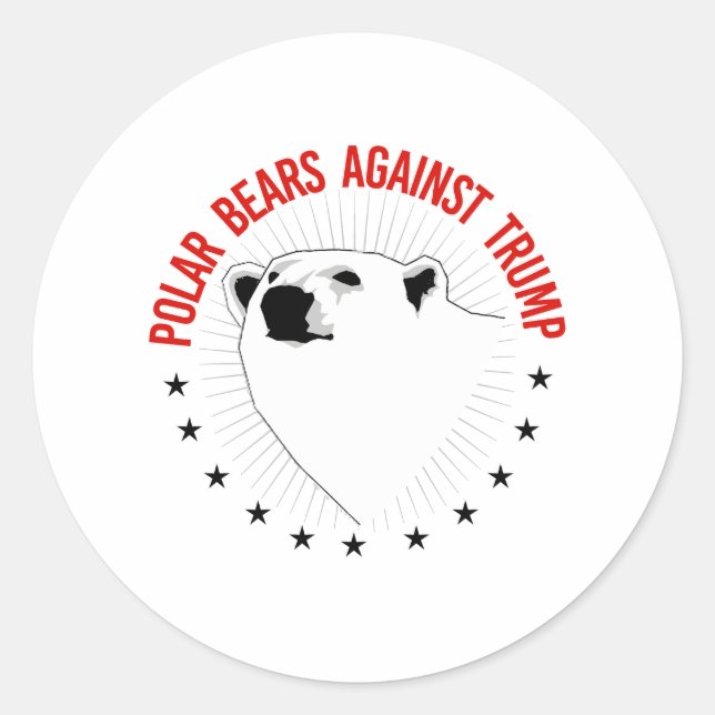 Sticker Rond Des ours polaires contre Trump (Devant)