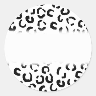 Sticker Rond Des patters de Black and White Leopard.