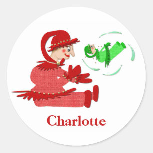 Sticker Rond Des personnages de jeu de bois amusants