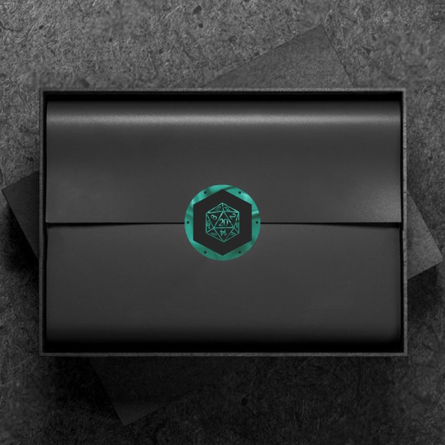 Sticker Rond Dés RPG | Emerald Imaginaire Tabletop Retro Gamer (Créateur téléchargé)