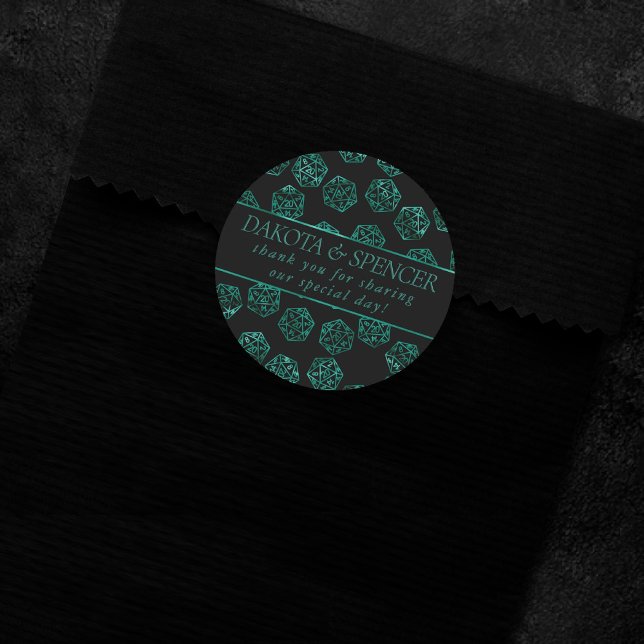 Sticker Rond Dés RPG | Émeraude Imaginaire Tabletop Gamer Perso (Créateur téléchargé)