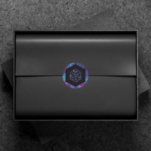 Sticker Rond Dés RPG | Nebula Imaginaire Retro Tabletop PnP Gam (Créateur téléchargé)