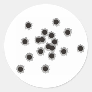 Sticker Rond Des trous de balles provenant d'un fusil ou d'une 