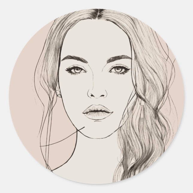 Sticker Rond Des yeux fascinants, de belles lèvres ! ! (Devant)