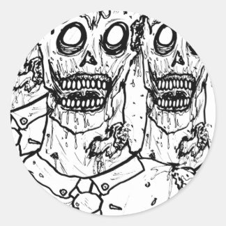 Sticker Rond Des zombies !