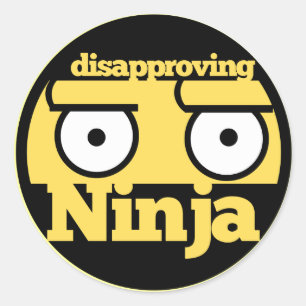 Sticker Rond Désapprobation Ninja