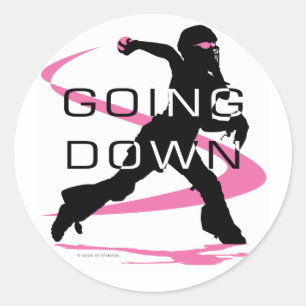 Sticker Rond Descendre Pink Catcher Softball