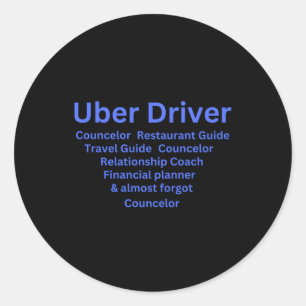 Sticker Rond Description du travail du pilote Uber