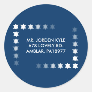 Sticker Rond Desending STARS Bar Bat mitzvah Invi Répondre auto