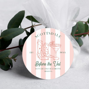 Sticker Rond Desert Cowgirl Country Club   Bachelorette