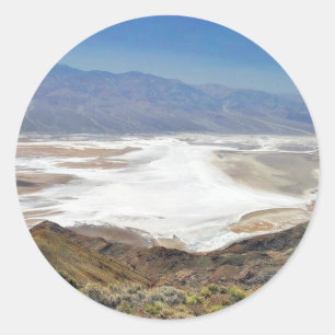 Sticker Rond Désert Death Valley d'appartements de sel de vue
