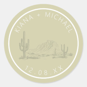 Sticker Rond Desert Vibes Paysage Mariage ID1019