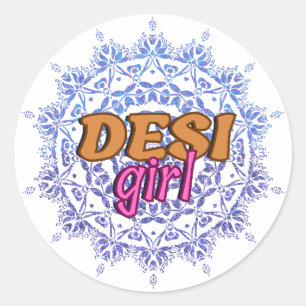 Sticker Rond Desi Girl Chakra Swag