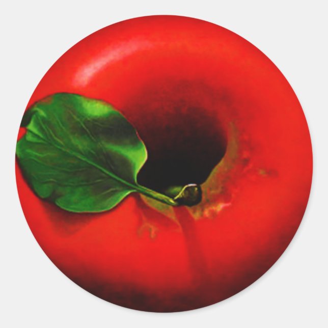 Sticker Rond Design Apple rouge (Devant)